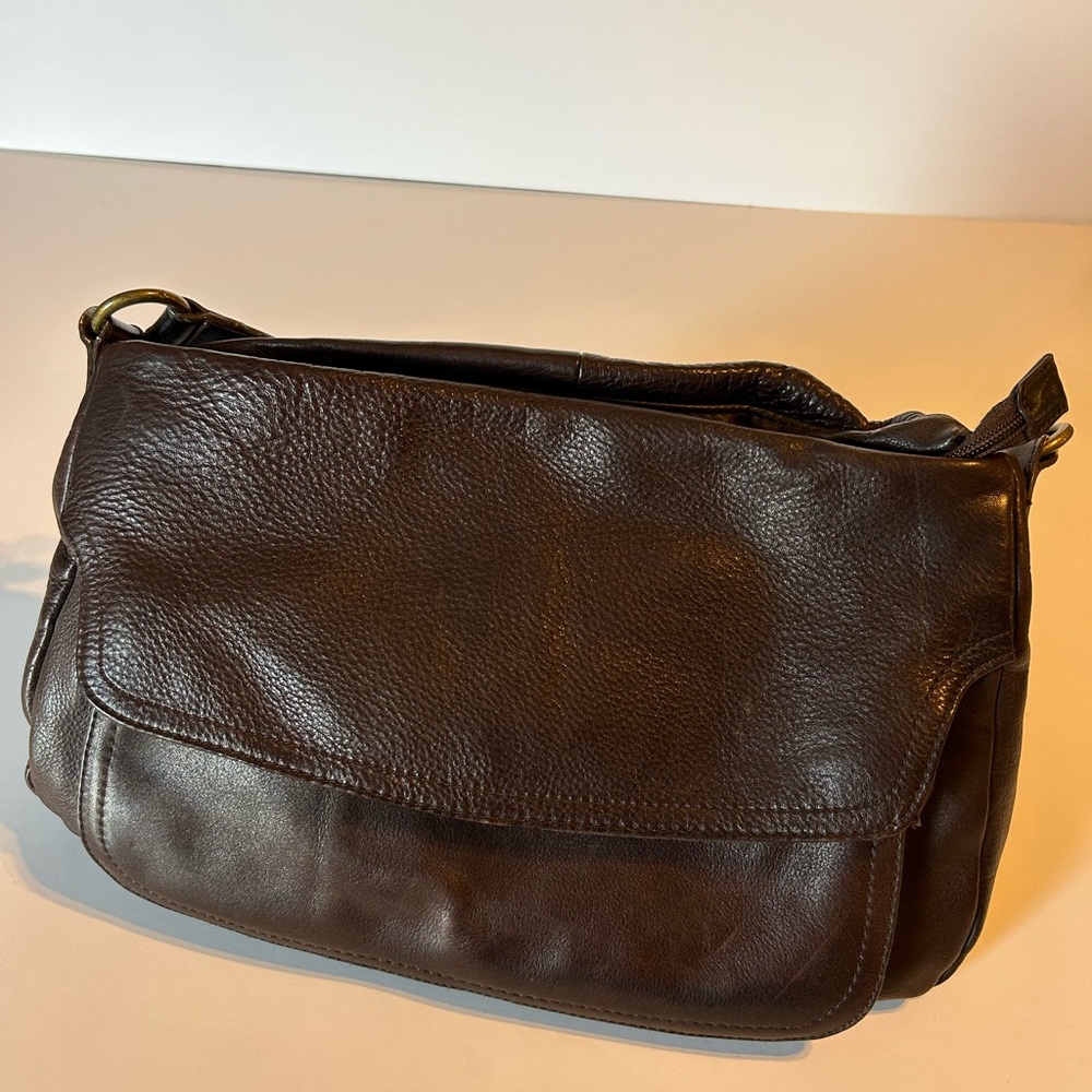 St John’s Bay Brown Genuine Leather Shoulder Bag Purse